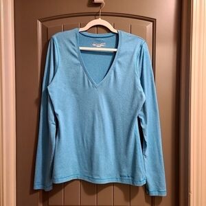 Under Armour Athletic V-neck Stretch Top Long Sleeves Breathable Sweat-Wicking